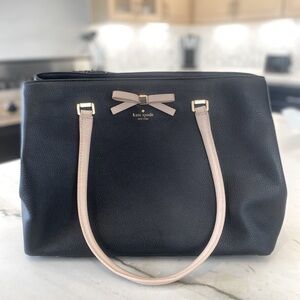 Kate Spade Black and Pink Tote with Bow Detail